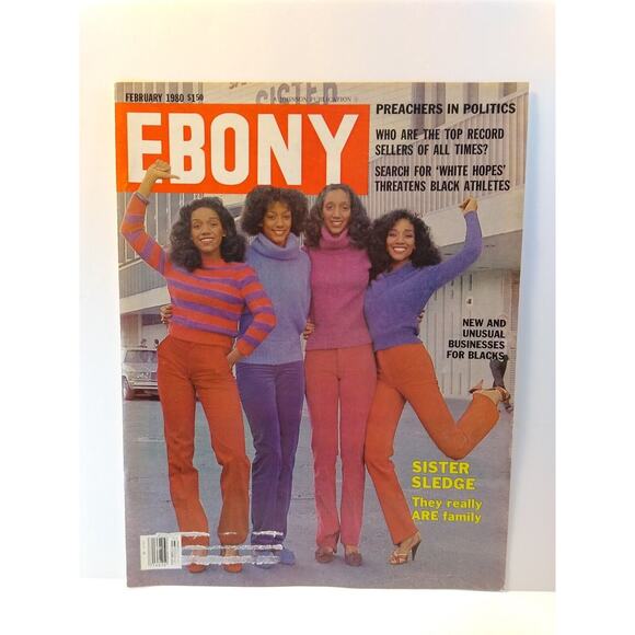 Sister Sledge We Are Family AD 1980 Vintage Artwork Soul Funk Disco Music Ebony - Picture 2 of 3